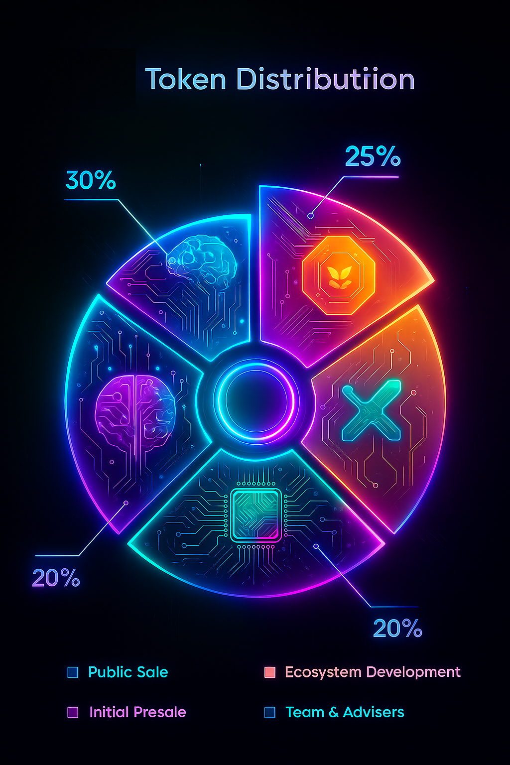 Pie chart of SPAX80B token distribution